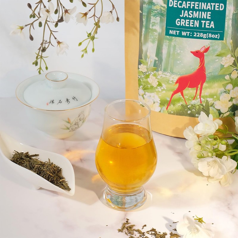 WT WEETEE Decaf Jasmine Green Tea Loose Leaf, 110+ Cups,