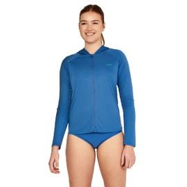 Speedo Women's Uv Cover UP Long Sleeve Hoodie Jacket Bright Cobalt