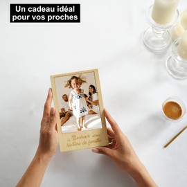 Magnetic Wooden Picture Frame for Fridge or with Holder for Standing on the Table | Standard Photo Format 10 x 15 cm | Magnetic Photo Holder for Gift Idea