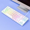 Gaming Keyboard USB Round 87 Keys Colorful Backlit Ergonomic Mechanical