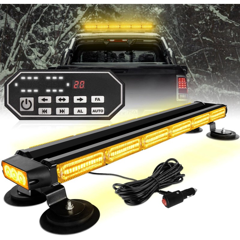 26inch 126 LED Emergency Rooftop Strobe Light Bar Controller Double-Sided