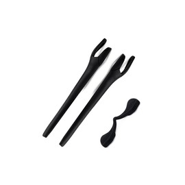 SAUCER Replacement Nose Pieces Pads & Earsocks Temple Sleeve Rubber Kit for Oakley Radar EV Path OO9208 | Radar EV Pitch OO9211 | Radar EV Advancer OO9442 Sunglass - Black + Black