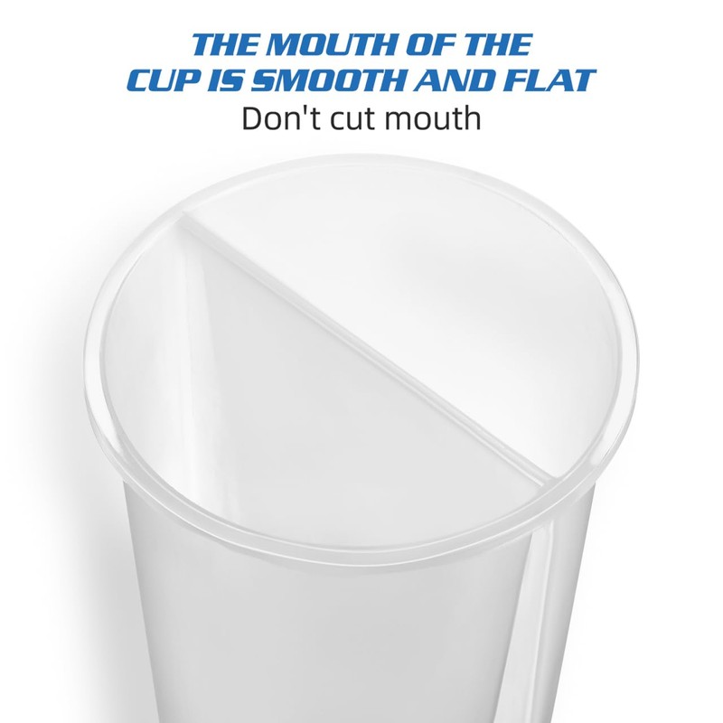 20pcs Double Grid Disposable Plastic Cups, Transparent Couple Sharing Cups