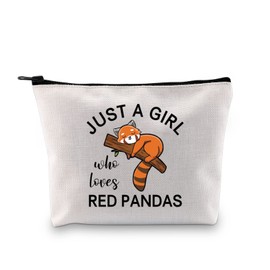 Red Panda Makeup Bag Animal Themed Gift Cute Panda Cosmetic Bag Daughter Sister Birthday Zipper Pouch (RED Pandas ku)