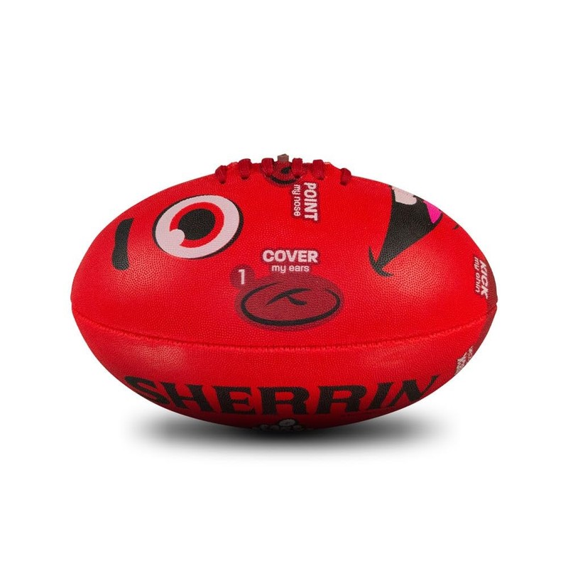 Sherrin Face Footys All Surface Football, Red, Size 2