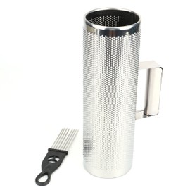 Foraineam Stainless Steel Guiro with Scraper, 4" x 12" Professional Latin Hand Percussion Instrument, Band Accompaniment Musical Training Tool Metal Guiro Shaker Instrument