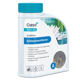 OASE 43143 AquaActiv SediFree Sludge Remover 500 ml - Fast and Biological Pond Care with Oxygen and Bacteria Removes Pond Mud in the Pond Swimming Pond Garden Pond Koi Pond Fish Pond