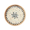 Rattan Serving Tray with Mother of Pearl, Round Coffee Table