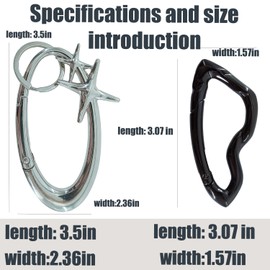 Tomahawk and Star Shaped Key Chain Cool Key Ring Shiny Chrome (Black and Silver 2-Pack) for Car Keys, Wallets, Handbags, Backpack Pouch Pendant