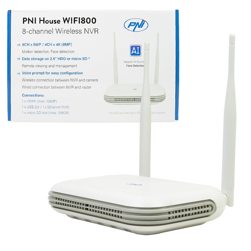 Wireless NVR PNI House WIFI800 8 Channels 5MP or 4