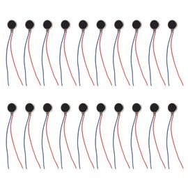 Pack of 20 Mini Vibration Motors, Tiny 2 Wires Flat Coin Button Vibration Motor for Mobile Phones Pager Tablet Household Appliances