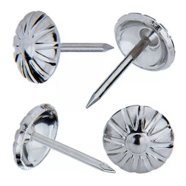 Homdire Upholstery Tacks for Decorative, Furniture Tacks Nails for Upholstery Decorative, 7/16 Inch Upholstery Nails for Furniture DIY Decorative, Daisy Upholstery Tacks Silver,300PCS