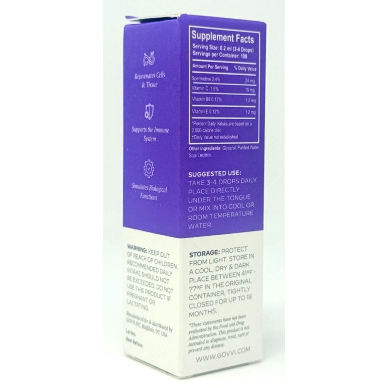 Govvi GO VIVA Spermidine Complex Longevity Support, 20ml NEW IN