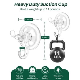 AENTGIU Wreath Hanger with Adhesive Suction Tab, 10 Pack Heavy Duty Suction Cup Hooks Hold up to 11LB, Removable Strong Wreath Hanger with Hooks Hanging On Glass, Windows, Doors, Mirrors
