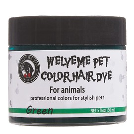 WELYEME Dog Hair Dye Green, Permanent Pet Hair Dye, Professional Dog Safe Hair Dye, Bright Color for Dogs and Horses