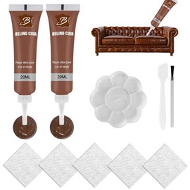 Leder Reparatur Set, Lederreparatur Creme, Leder Restaurator, Reparatur Set für Autositze, Sofas, Lederjacke, Schuhe, Gürtel Kratzer, Löcher Schwarz Gürtel Schuhe Kunstleder Kratzer Risse (braun)
