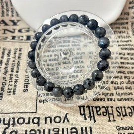 Zyh The ocean Multiple Style Fashion Bangle Natural Crystal Semi Precious Gemstone Round Beads Stretch Bracelet Yoga Energy Bracelet Unisex (Black Gray Labradorite, 8mm Beads)