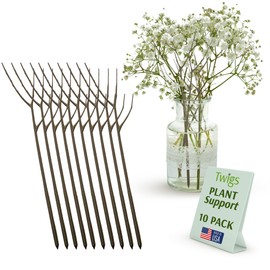 Twigs GA - Plant Support Stakes, Stem Holder Structures for Indoor & Outdoor Use, Garden Accessories for Climbing & Potted Plants, Trellis Alternative - Moonstone, 10 Pack, 22" L, Original