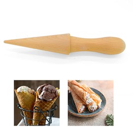 DIIOOMIEEU Wooden Ice Cream Cone Roller Shaper Natural Beechwood Comfortable for Touch for Cream Corner Biscuits Baking