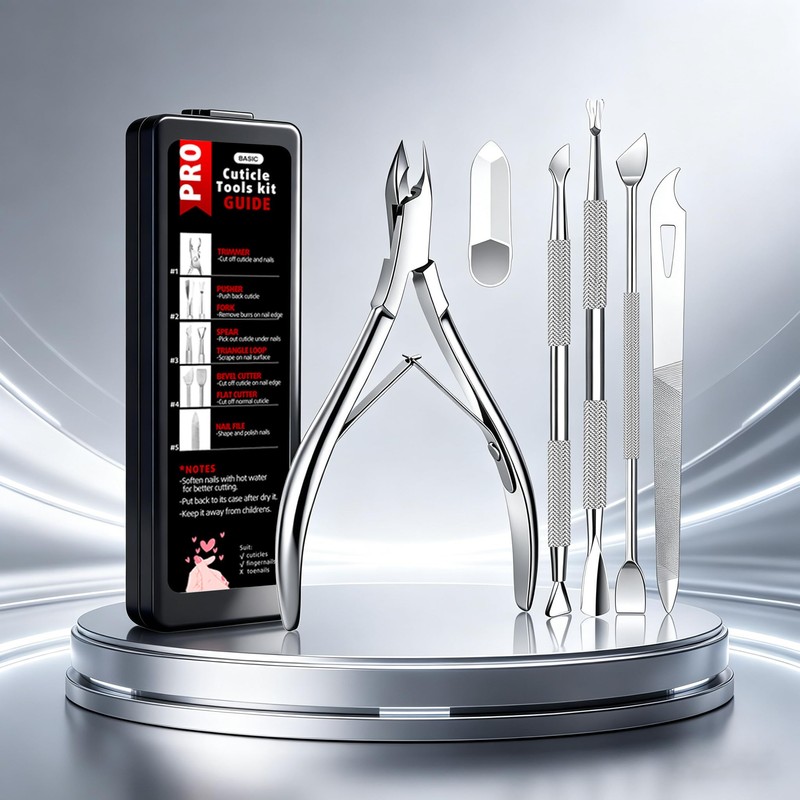 Cbiumpro 5 Pack Cuticle Trimmer Set with Pusher Cutter Clipper