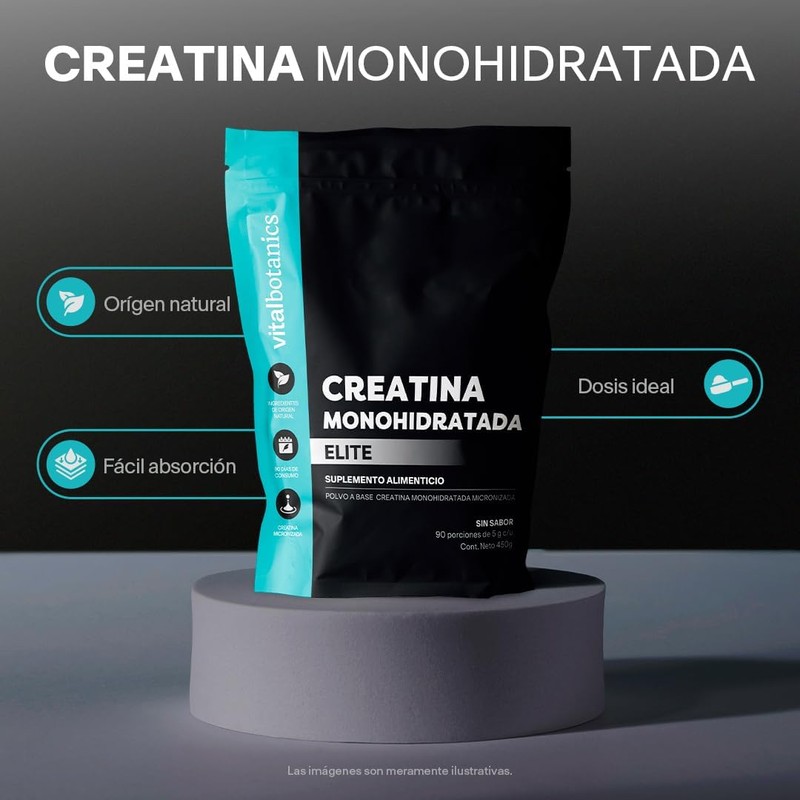 VITALBOTANICS Elite Creatine Monohydrate Powder, Unflavored Pure Pre-Workout & Gym