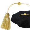 Doctoral Tam with Gold Bullion Tassel Unisex Black Velvet 8