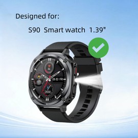 Frgnie Screen Protector Designed for Kimeag Smart Watch 1.39", Tempered Glass Film, HD, Anti Scratch, Bubble Free For S90, S81 Smart Watch (3 Pack)