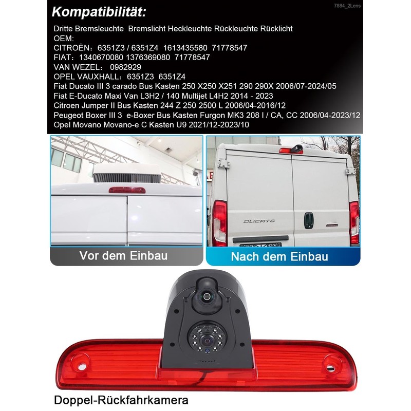 Car Third Brake Light Double Lenses Dual Double Rear View