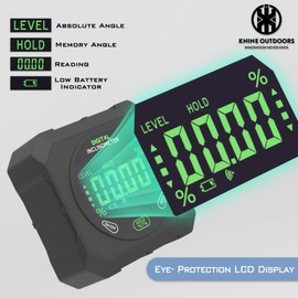 KNINE OUTDOORS Digital Angle Finder Strong Magnetic Angle Gauge, Cube Inclinometer with Backlight, Table Saw Miter Protractor, Woodworking Measuring Tool