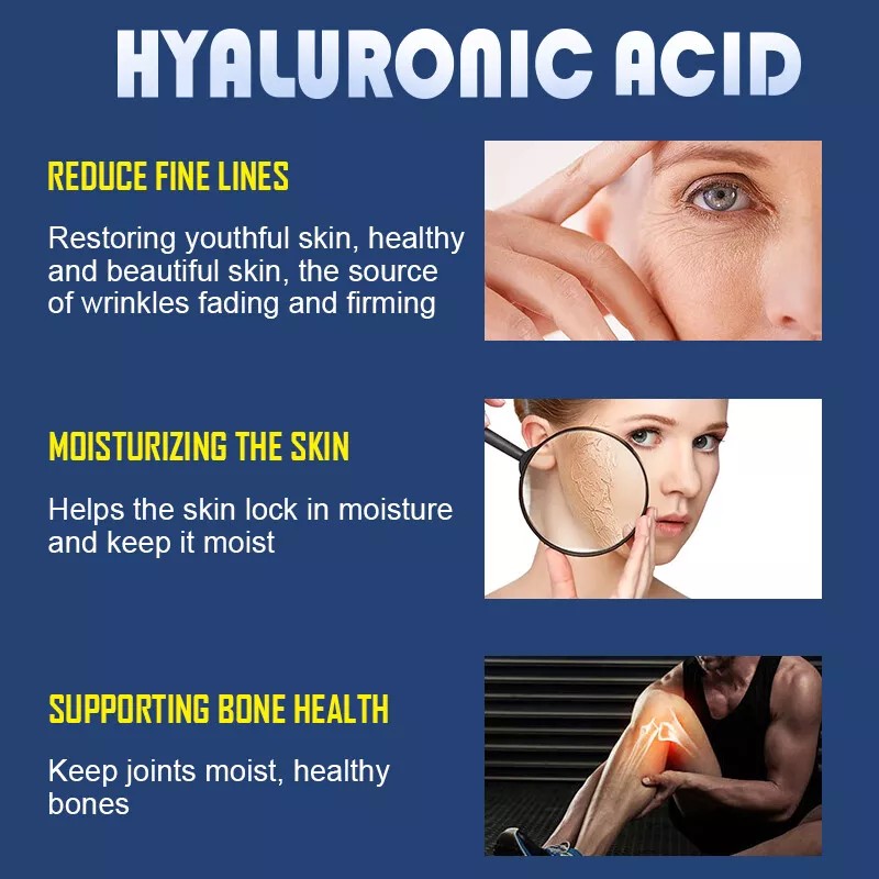 Hyaluronic Acid 850mg 120 Capsules Vitamin C Wrinkles Fine Joint