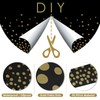 Party Tablecloths, Black Disposable Tablecloth with Gold Polka Dot Garden