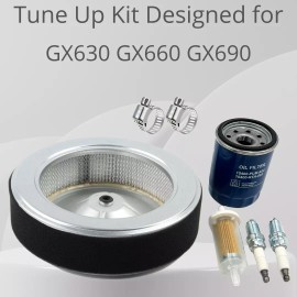 Kindza Maintenance Tune Up Kit Honda GX630 GX660 GX690 Air Oil Fuel Filter spark plug