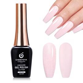 CHERIMOYA Esmalte en Gel Rosa Claro Glitter para Uñas 8m