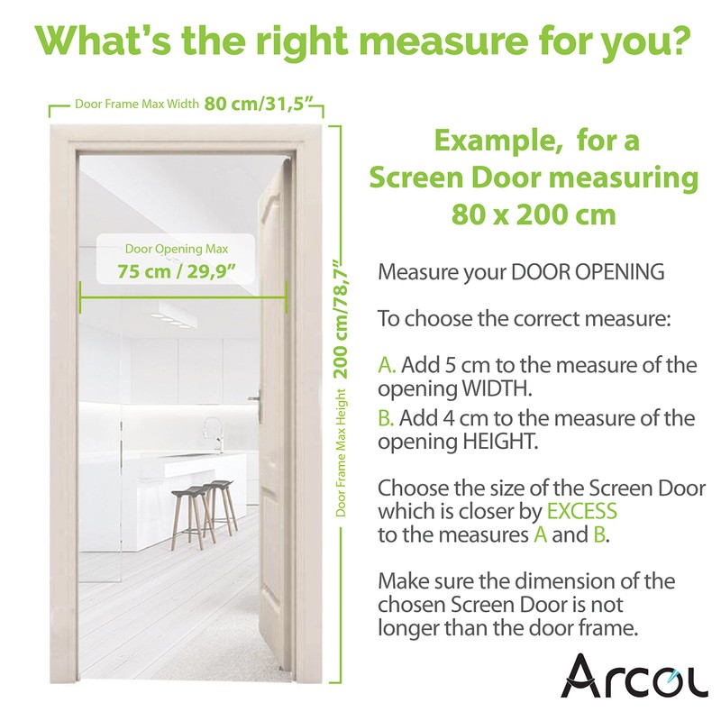 ARCOL Magnetic Fly Screens for Doors - Fine Impenetrable Mesh,