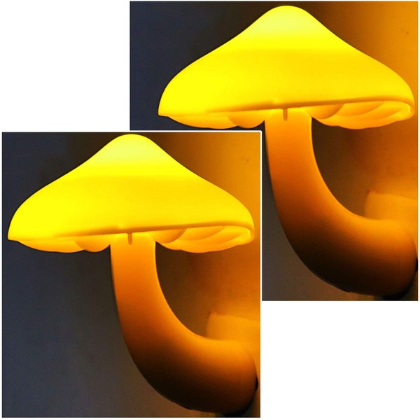 AUSAYE 2Pack Mushroom Night Light Plug in Lamp,Led Lights for Adults Kids Baby Children NightLight Wall Decor Lamp Bedroom Bathroom,Toilet,Stairs,Kitchen,Hallway