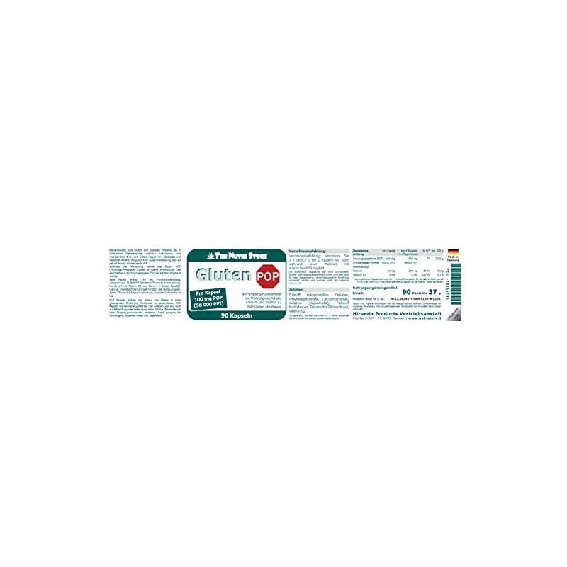 Gluten POP 100 mg Prolyloligopeptidase Pack of 90