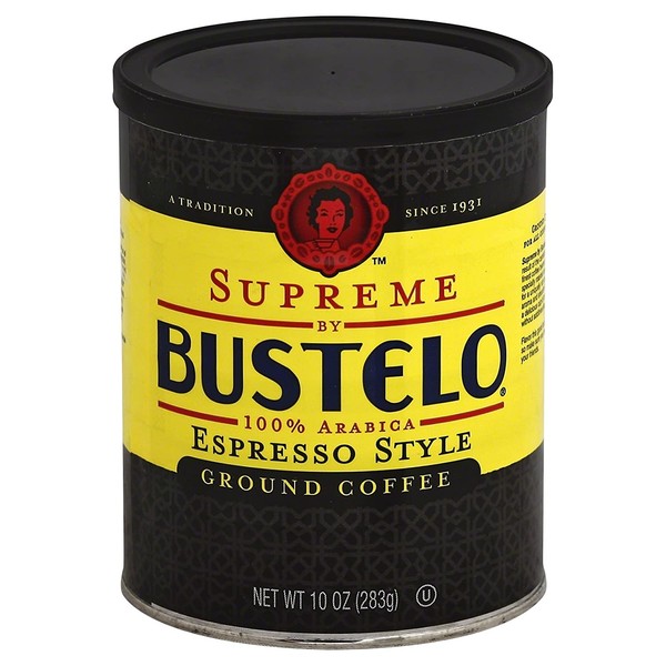 Supreme By Bustelo Espresso Style Dark Roast Ground Coffee, 10 Ounces (Pack of 12)
