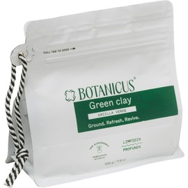 Botanicus Arcilla Verde 100% Natural 500gr para Rostro y Cuerpo, Mascarilla Facial y Corporal, Detox para Piel Grasa y Mixta, Limpieza Profunda, Control de Sebo, Exfoliación Suave y Purificante