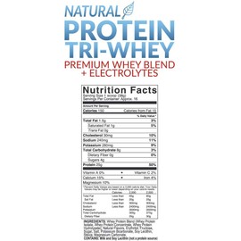 E-hydrate Tri-Whey Protein Powder Gluten Free BCAA + Electrolytes Hydrate Recover, Vanilla, 2.6 LBS (2-Pack)