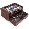 High End Watch Box for Men, 12 Slot Wooden Watch
