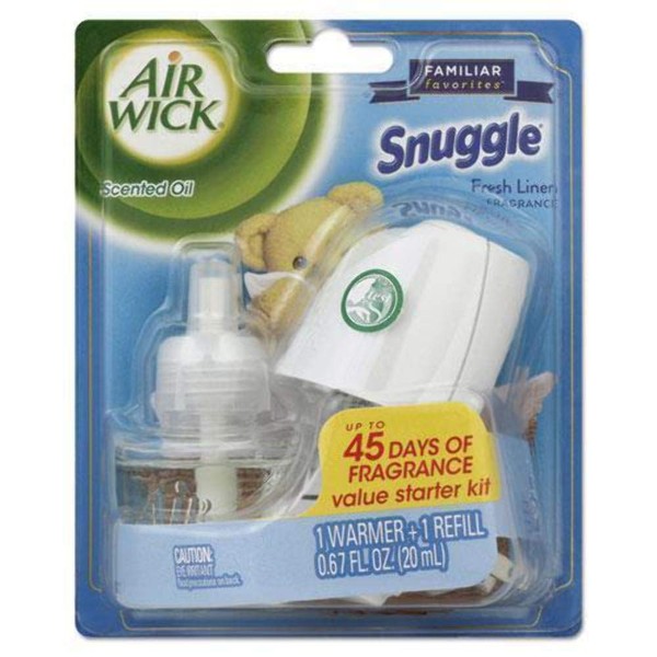 Air Wick Plug in Scented Oil Starter Kit (Warmer + 1 Refill), Fresh Linen, Air Freshener, Essential Oils