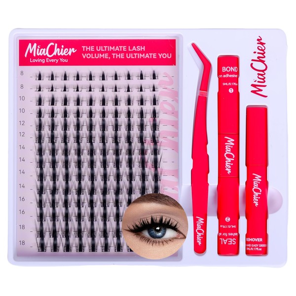 MiaChier Lash Clusters Kit, 8-16mm Fox Eye Lashes C+ Curl