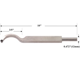 Swan Neck Hollower 10 Inches Wood Turning Tool Carbide Tipped Lathe Chisel Tool Bar with Ci5 8.9mm Round Carbide Insert Cutter for Wood Hobbyist or DIY or Carpenter