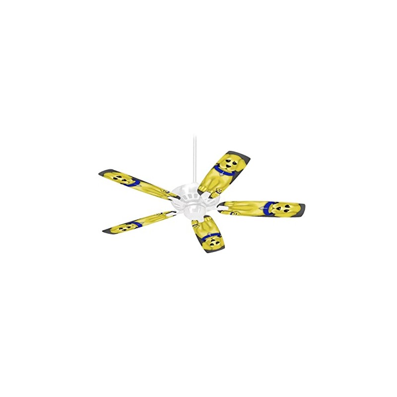 Puppy Dogs on Black - Ceiling Fan Skin Kit fits
