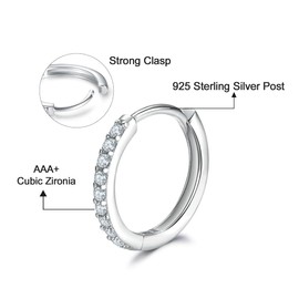 Sterling Silver Small Hoop Earrings | Sterling Silver Stud Earrings for Women - 6 Pairs Hypoallergenic Cartilage Earring Hoops & Tiny Cubic Zirconia Stud Earrings Set