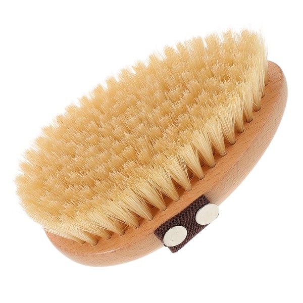 Gatuida Ergonomic Back Exfoliating Brush with Natural Bristles Nonslip Handle