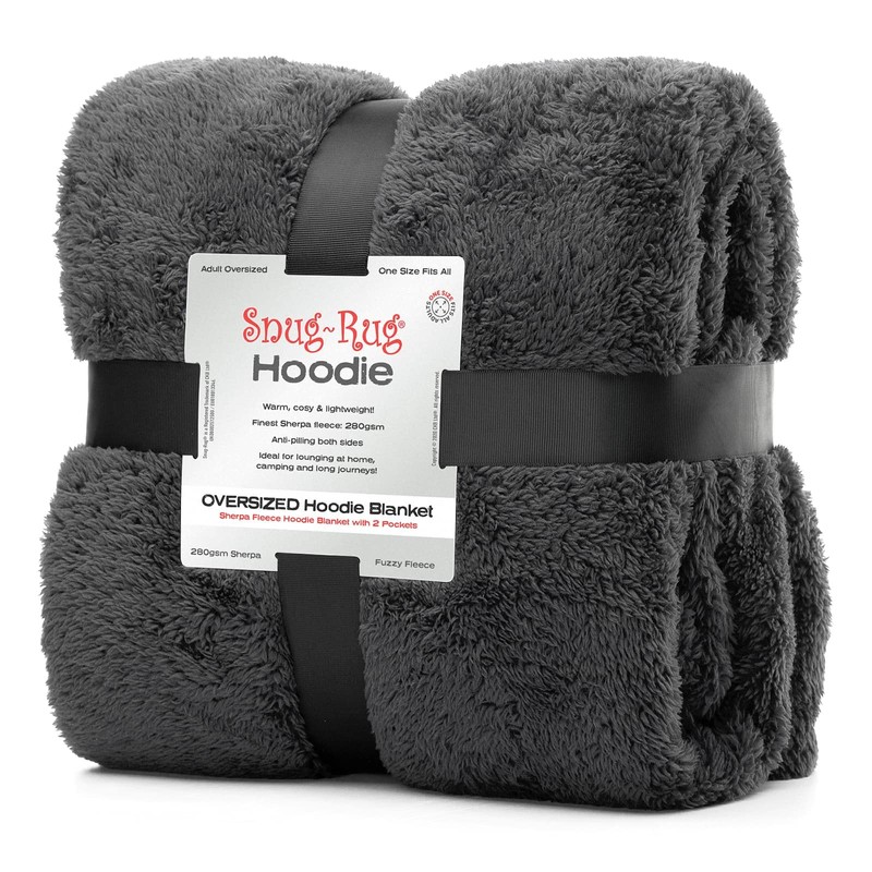 Snug Rug Wearable Blanket Hoodie Sherpa Fleece Adults Size Hooded