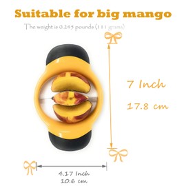 Mango Slicer, Peeler and Pit Remover Tool, Mango Cutter Splitter, The Indestructible blade shape can completely peel off all the mango skin,Fruit Divider,Ergonomic Rubber Grip Handle Non Slip,BPA-free