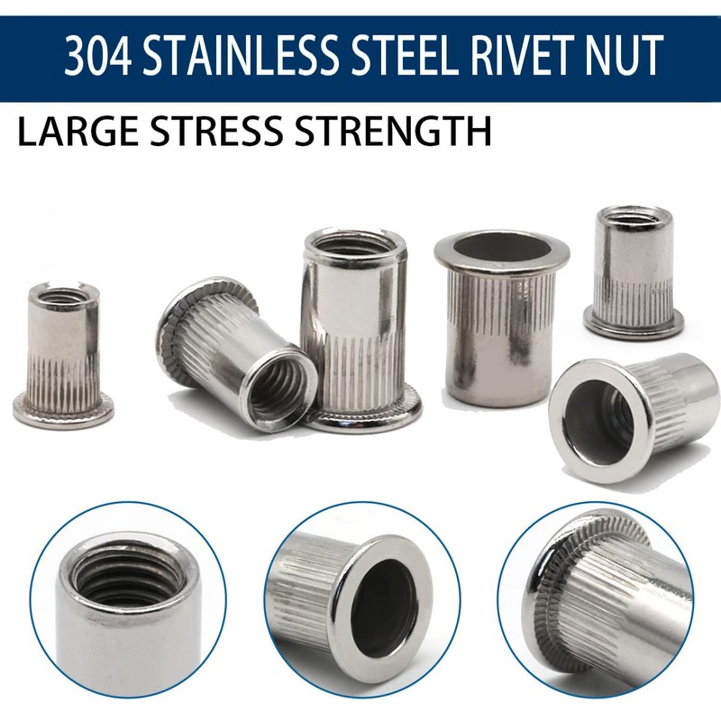ZAMBASE Rivet Nut 5/16"-18 UNC 50Pcs Stainless Steel 304 Finish