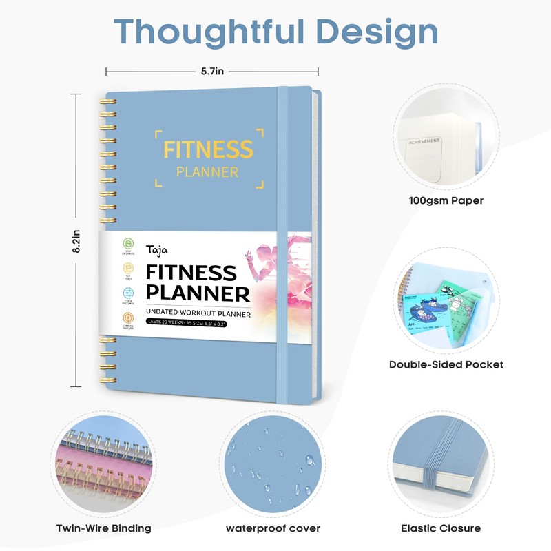 Fitness Workout Journal for Women & Men, A5(5.5" x 8.2")